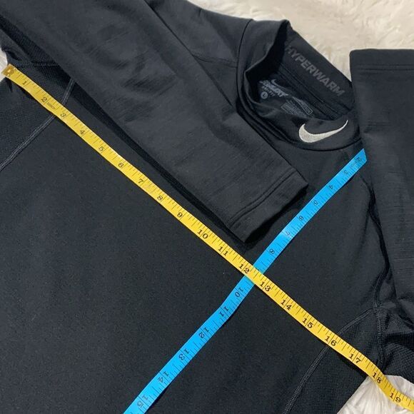 NIKE Pro Combat Hyperwarm Compression Dri-Fit long sleeve shirt silver logo sz L - Picture 9 of 12